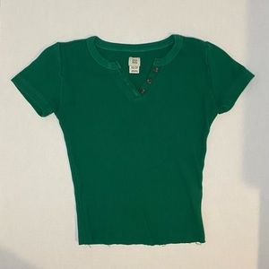 BDG Urban Outfitters Waffle Tee Green